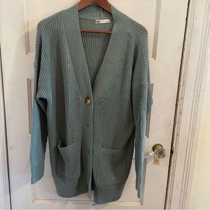 Green oversized cardigan
